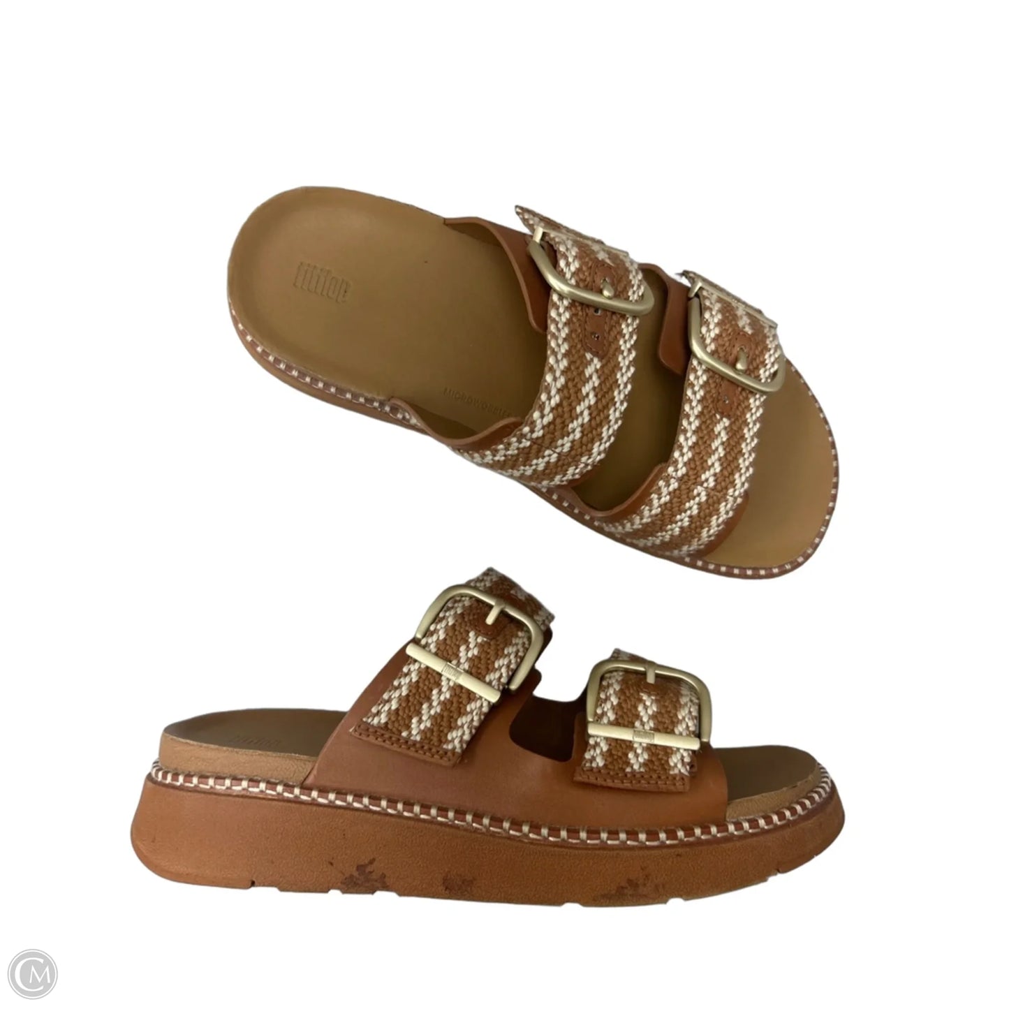 Sandals Heels Platform By Fitflop In Tan, Size: 9