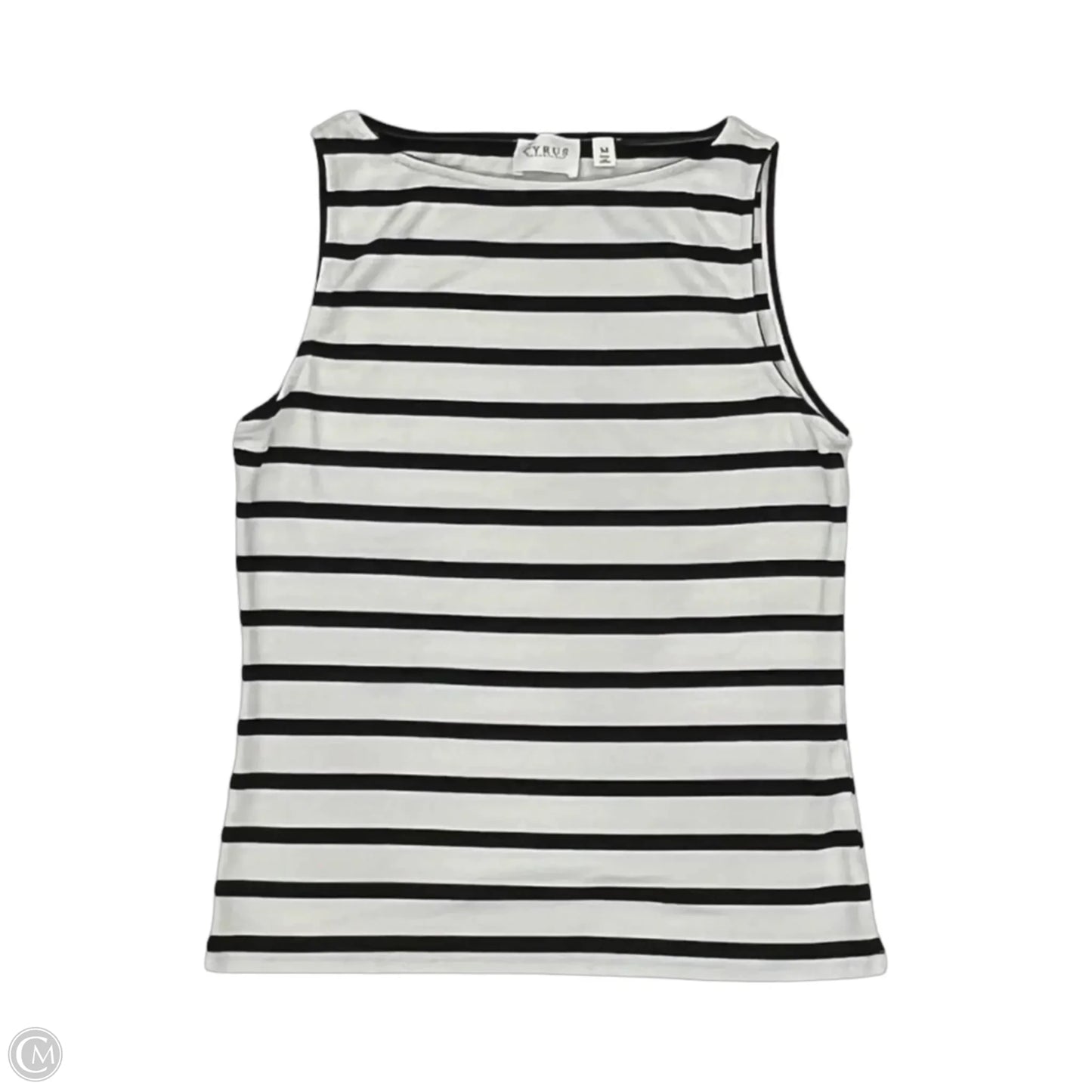 Top Sleeveless By Cyrus In Black & White, Size: M