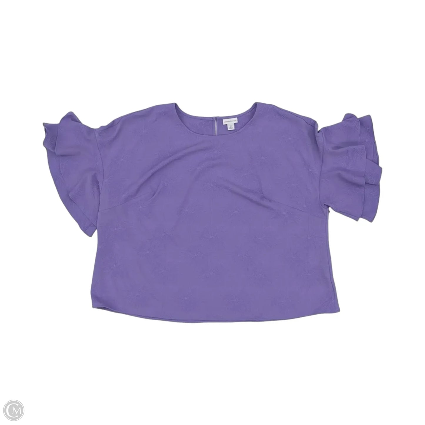 Blouse Short Sleeve By Liz Claiborne In Purple, Size: 2x