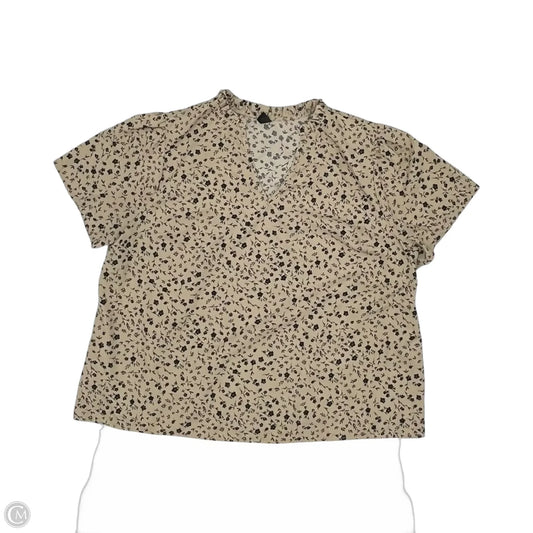 Blouse Short Sleeve By Emery Rose In Black & Tan, Size: 3x