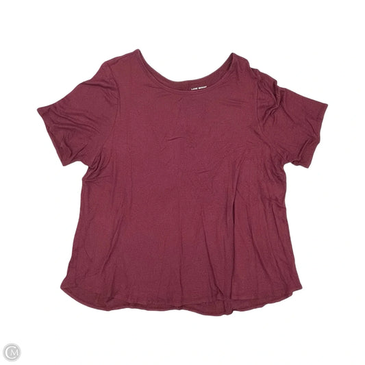 Top Short Sleeve Basic By Lane Bryant In Maroon, Size: 3x