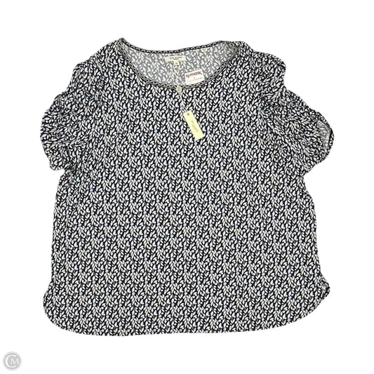 Blouse Short Sleeve By Max Studio In Black & Blue, Size: 2x