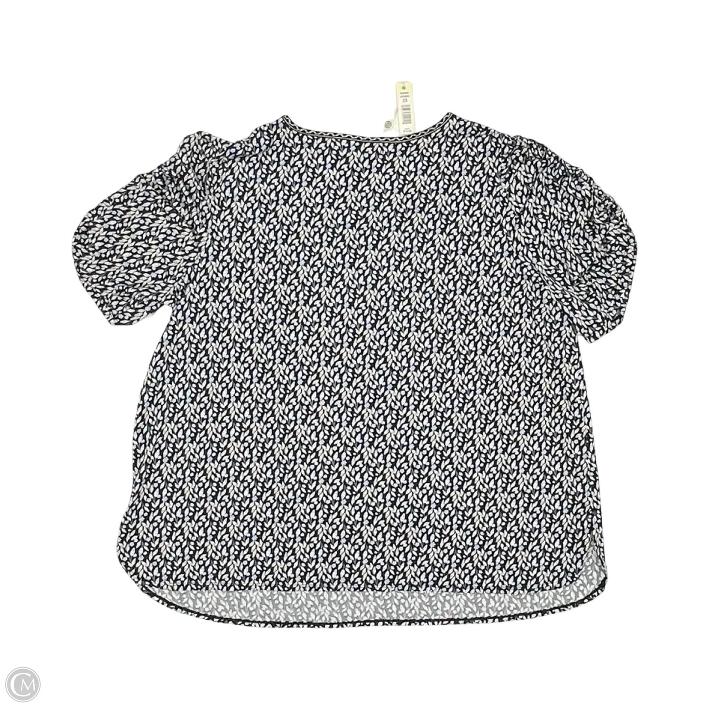 Blouse Short Sleeve By Max Studio In Black & Blue, Size: 2x