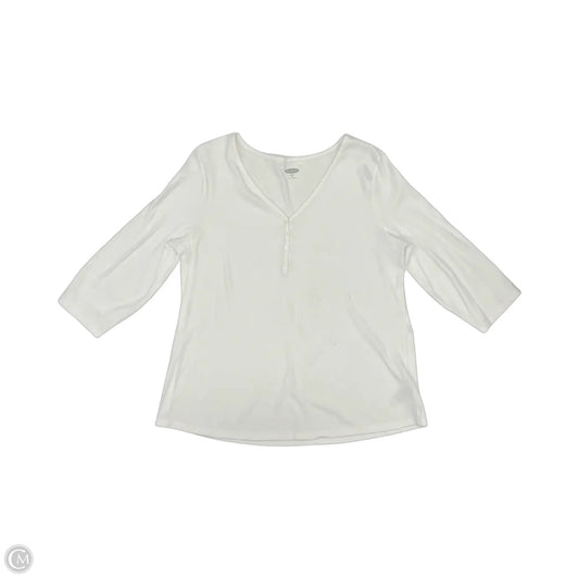 Top 3/4 Sleeve By Old Navy In White, Size: Xxl
