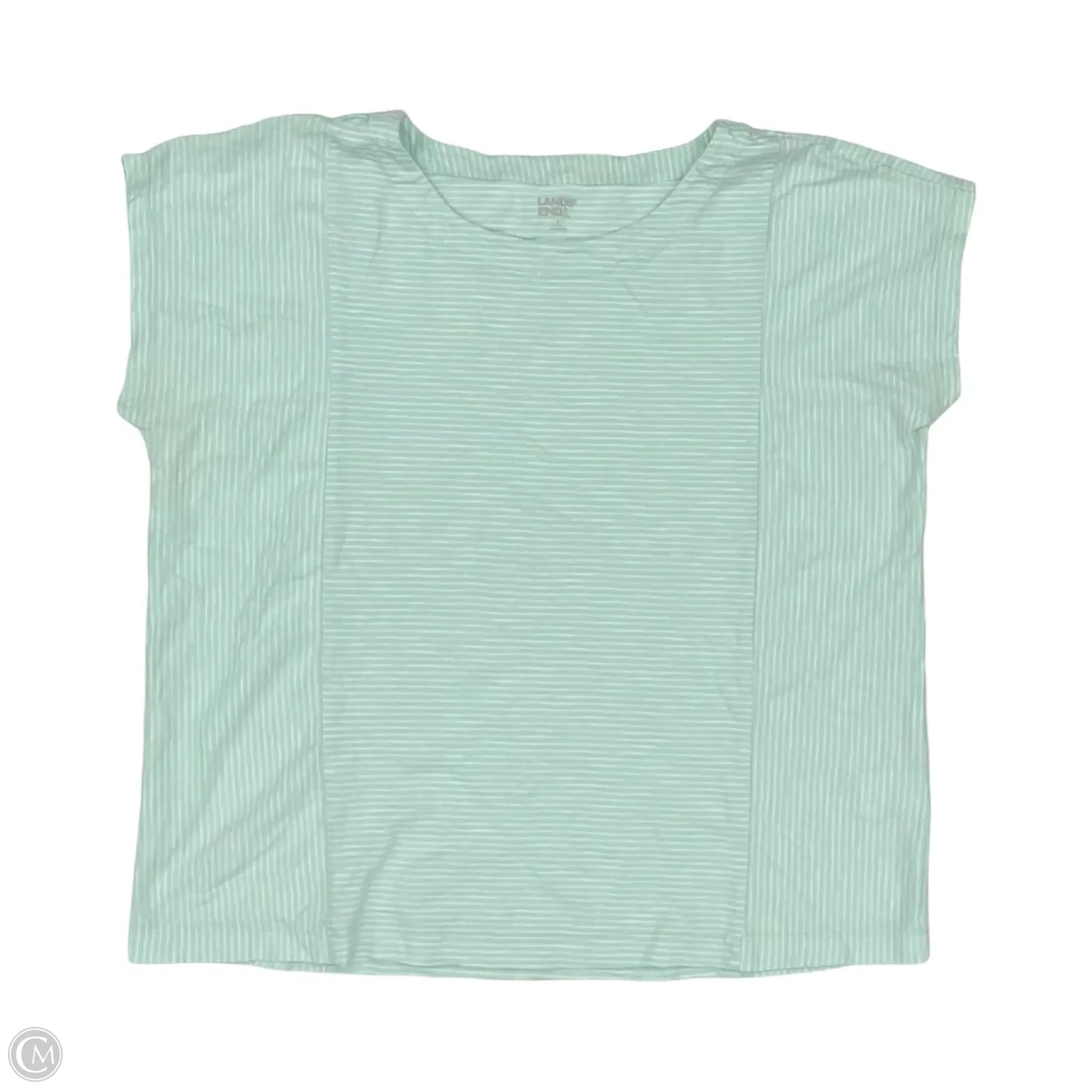 Top Short Sleeve By Lands End In Aqua, Size: L