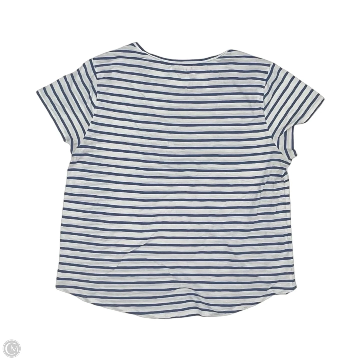 Top Short Sleeve By Loft In Blue & White, Size: Xl