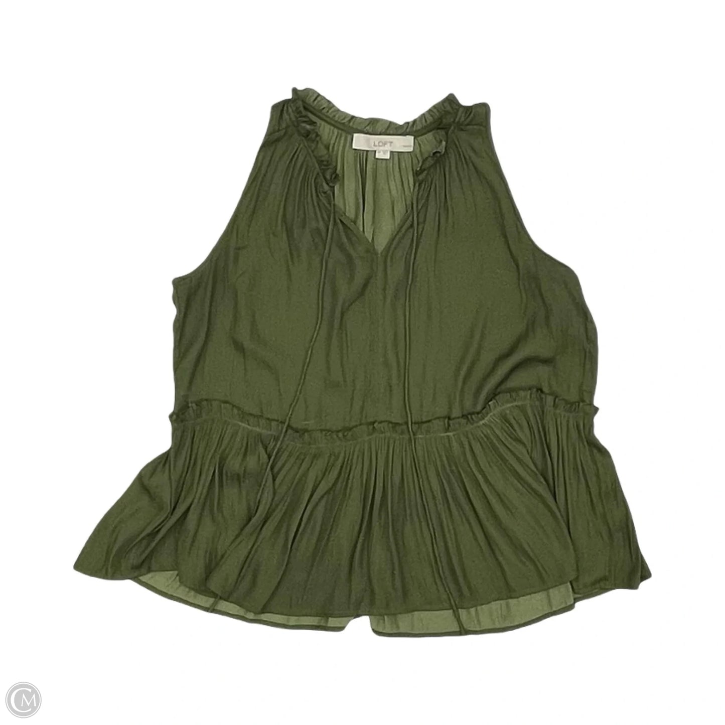 Blouse Sleeveless By Loft In Green, Size: Mp