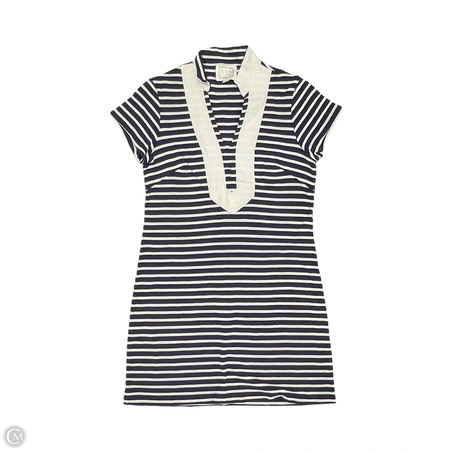 Dress Casual Short By Sts Blue In Blue & Cream, Size: S