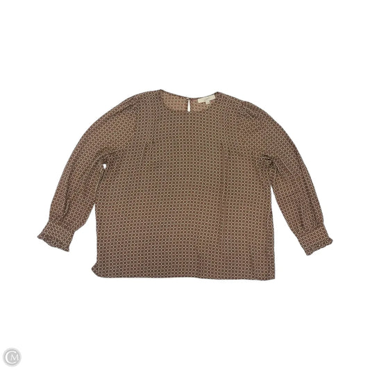 Blouse 3/4 Sleeve By Loft In Orange & Pink, Size: Xl
