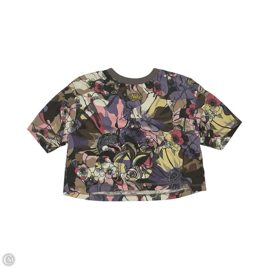 Athletic Top Short Sleeve By Nike Apparel In Floral Print, Size: S