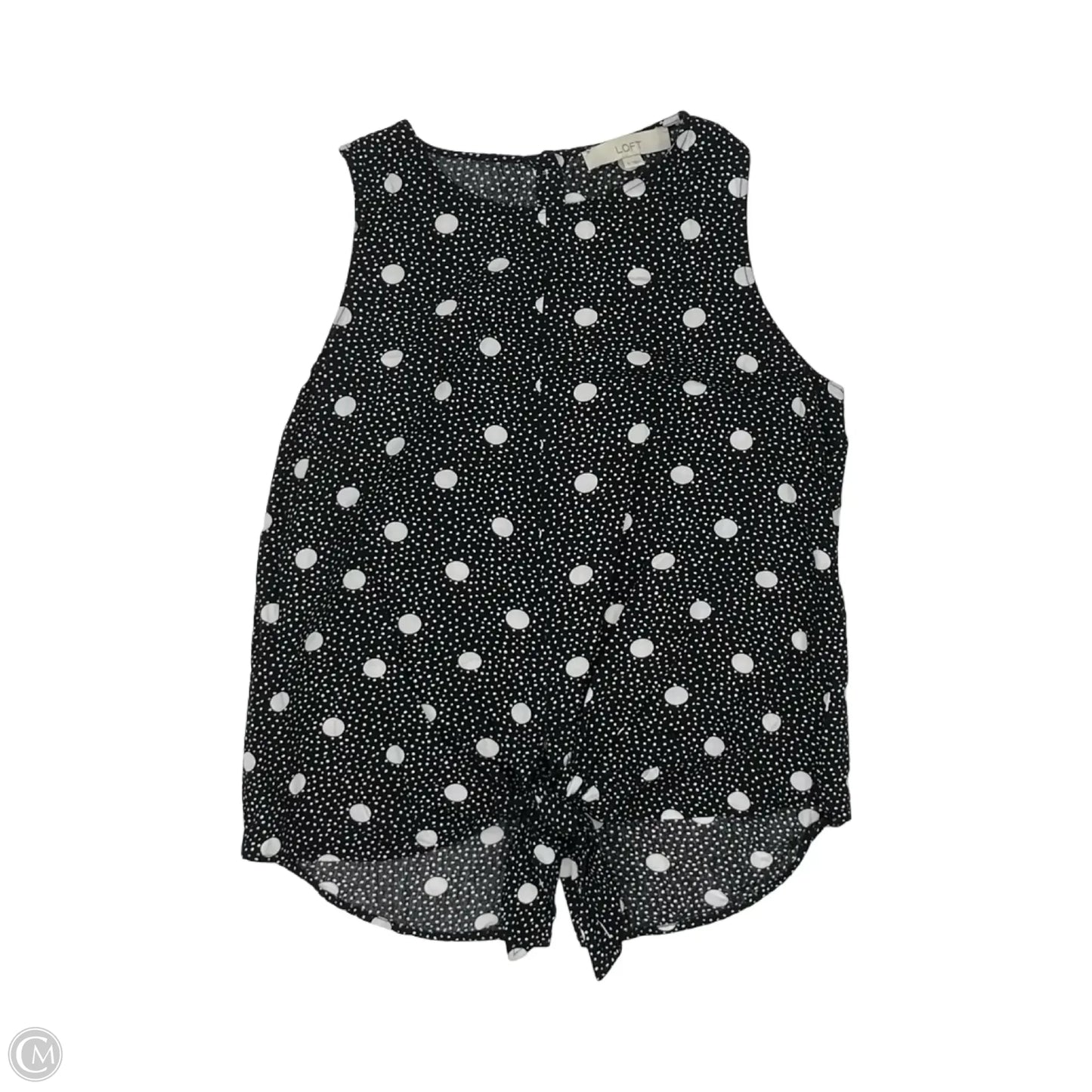 Blouse Sleeveless By Loft In Black & White, Size: S