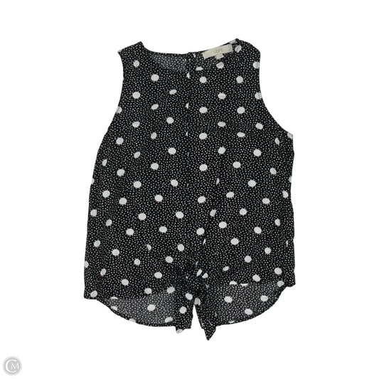 Blouse Sleeveless By Loft In Black & White, Size: S