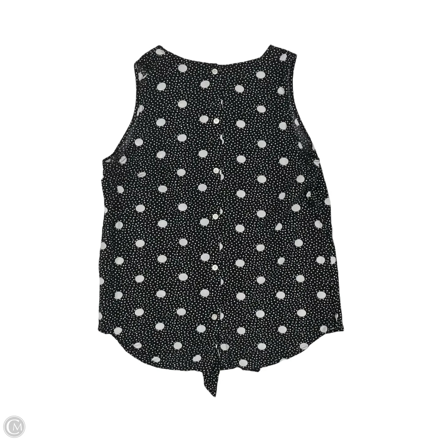 Blouse Sleeveless By Loft In Black & White, Size: S