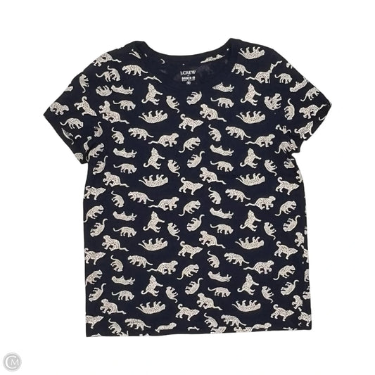 Top Short Sleeve By J. Crew In Blue & Cream, Size: M