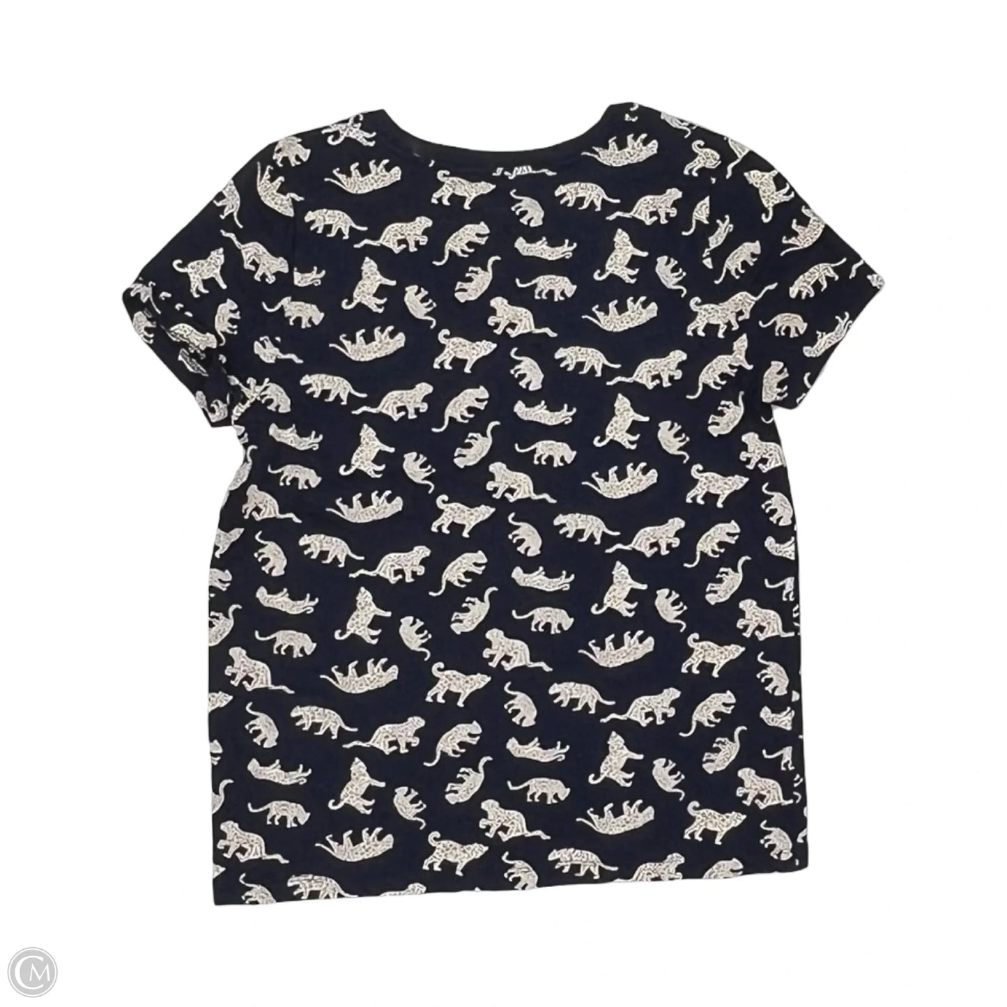 Top Short Sleeve By J. Crew In Blue & Cream, Size: M