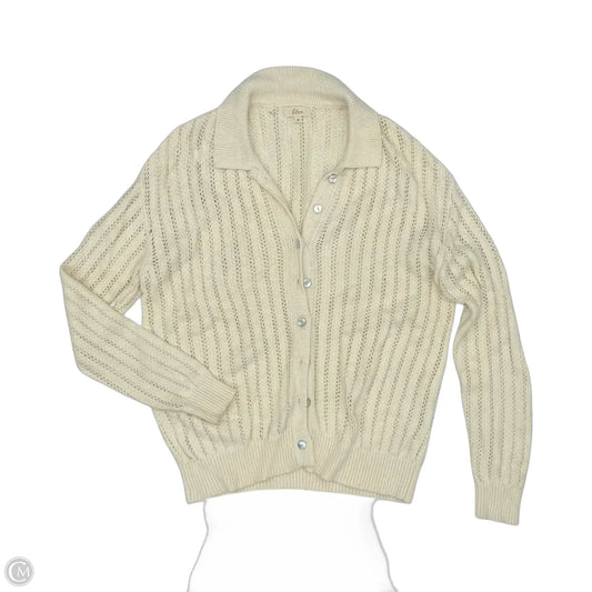 Sweater Cardigan By Elan In Cream, Size: M