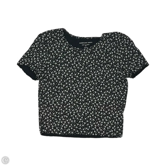 Top Short Sleeve By American Eagle In Black & White, Size: M