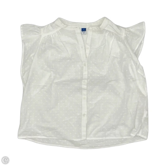 Blouse Short Sleeve By Old Navy In White, Size: S