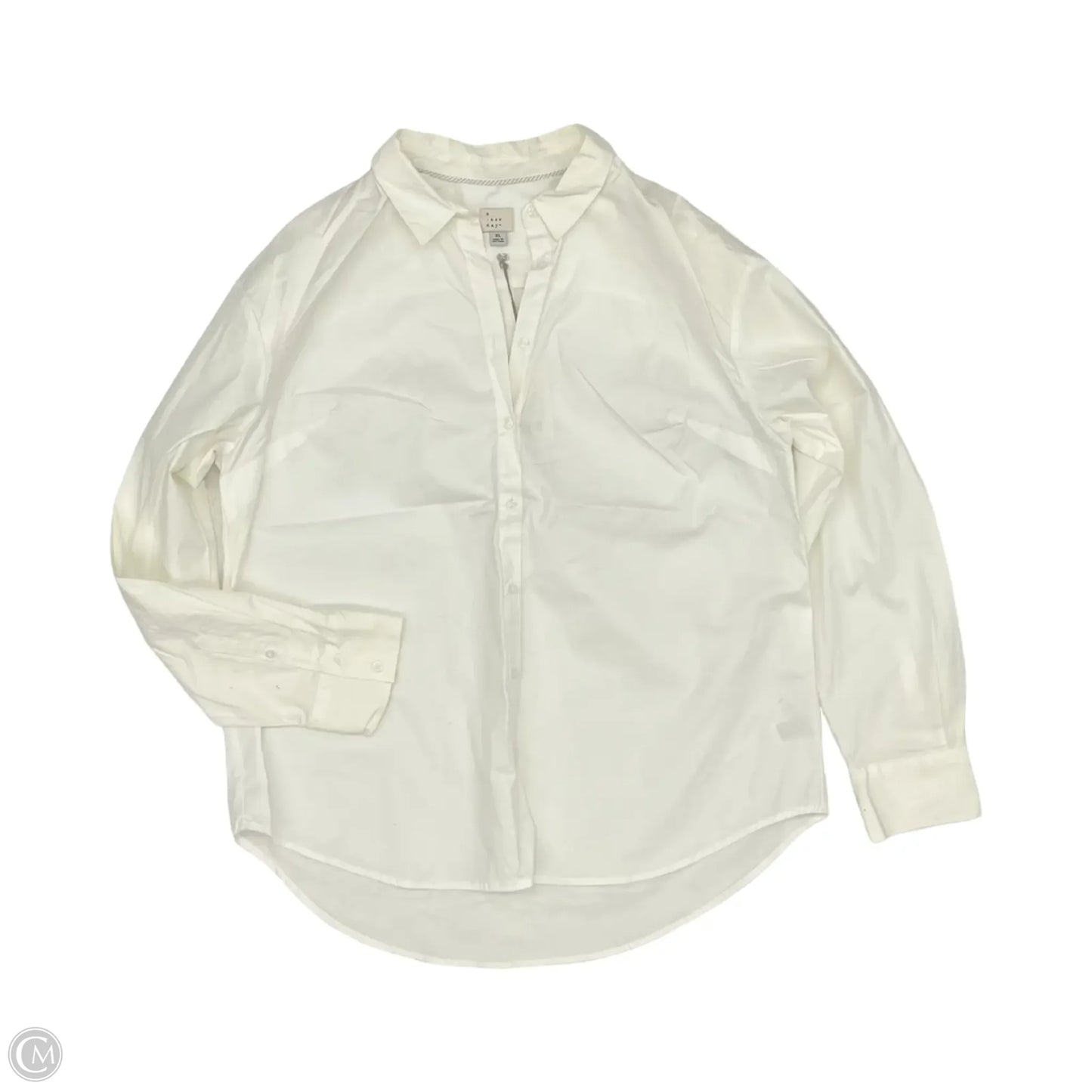 Blouse Long Sleeve By A New Day In Cream, Size: Xl