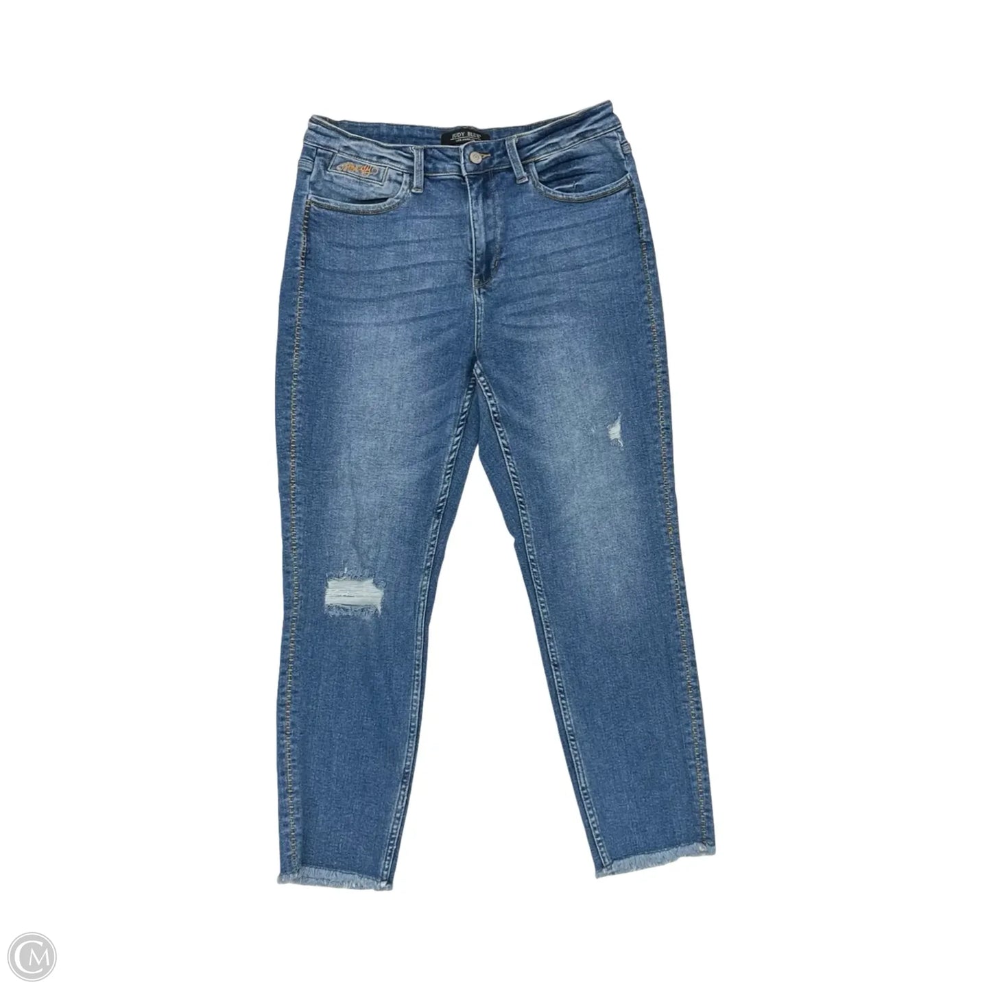 Jeans Straight By Judy Blue In Blue Denim, Size: 12
