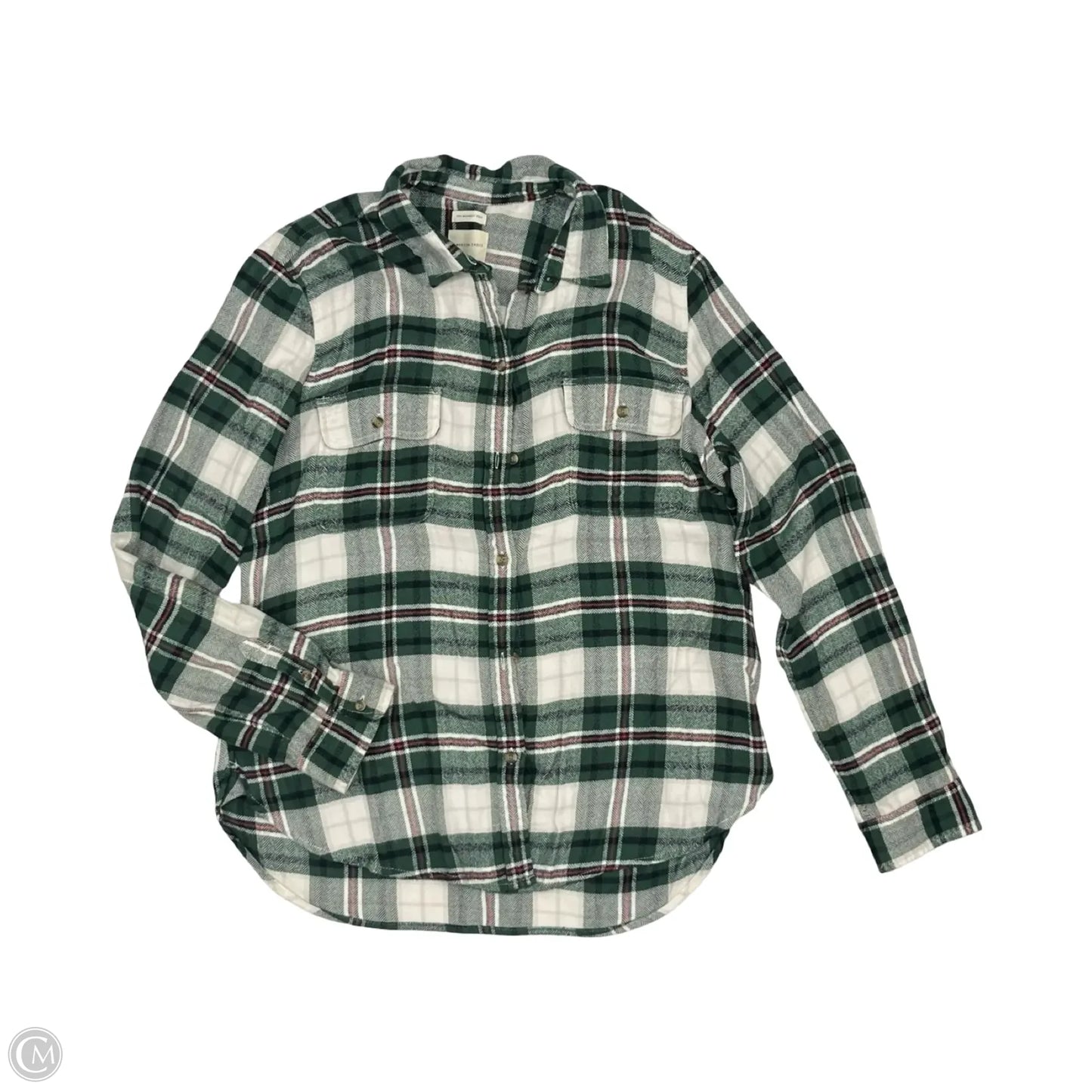 Top Long Sleeve By American Eagle In Green, Size: Xl