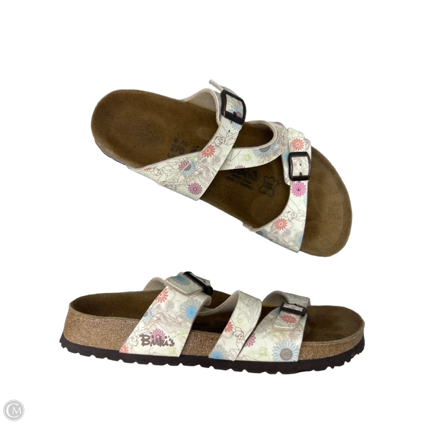 Sandals Flats By Birkenstock In Floral Print, Size: 11