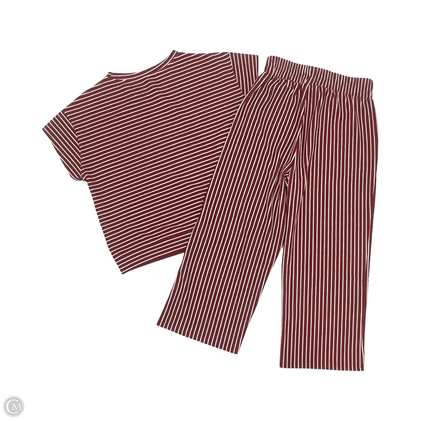 Pants Set 2pc By Cme In Cream & Red, Size: L