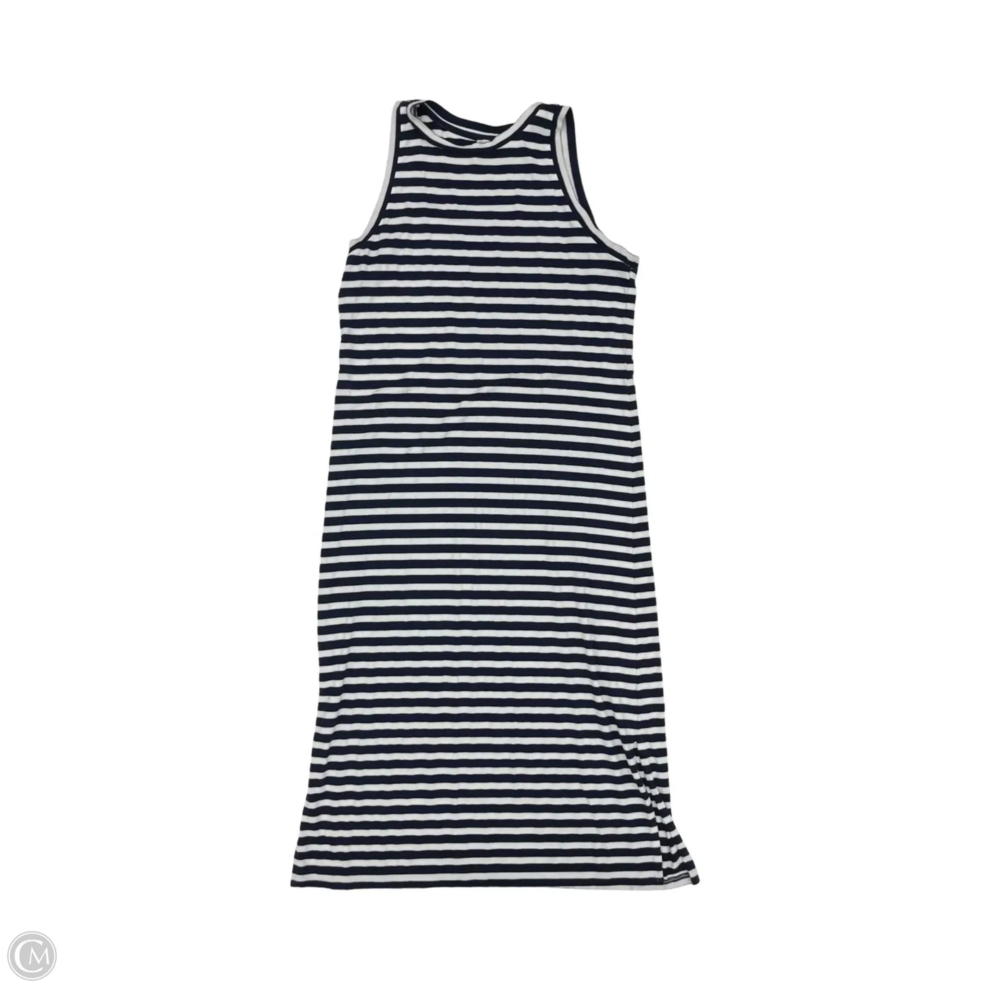 Dress Casual Midi By Loft In Blue & White, Size: S