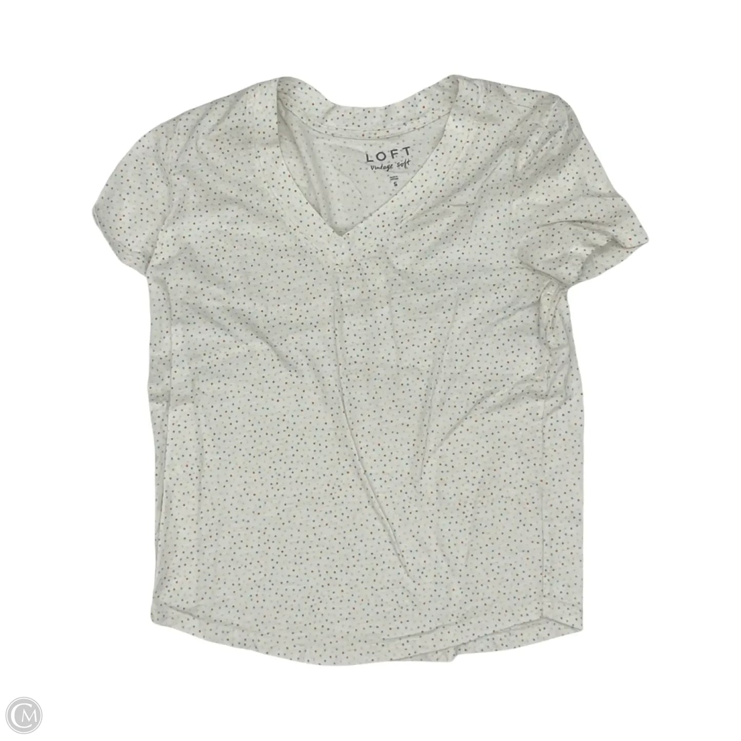 Top Short Sleeve By Loft In Polkadot Pattern, Size: S