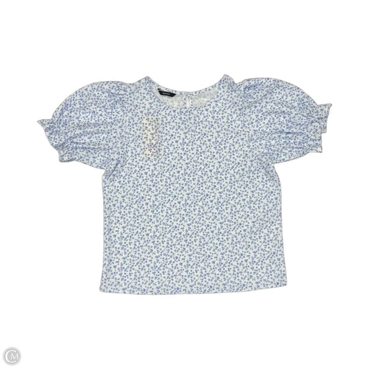Blouse Short Sleeve By Dokotoo In Blue & White, Size: M