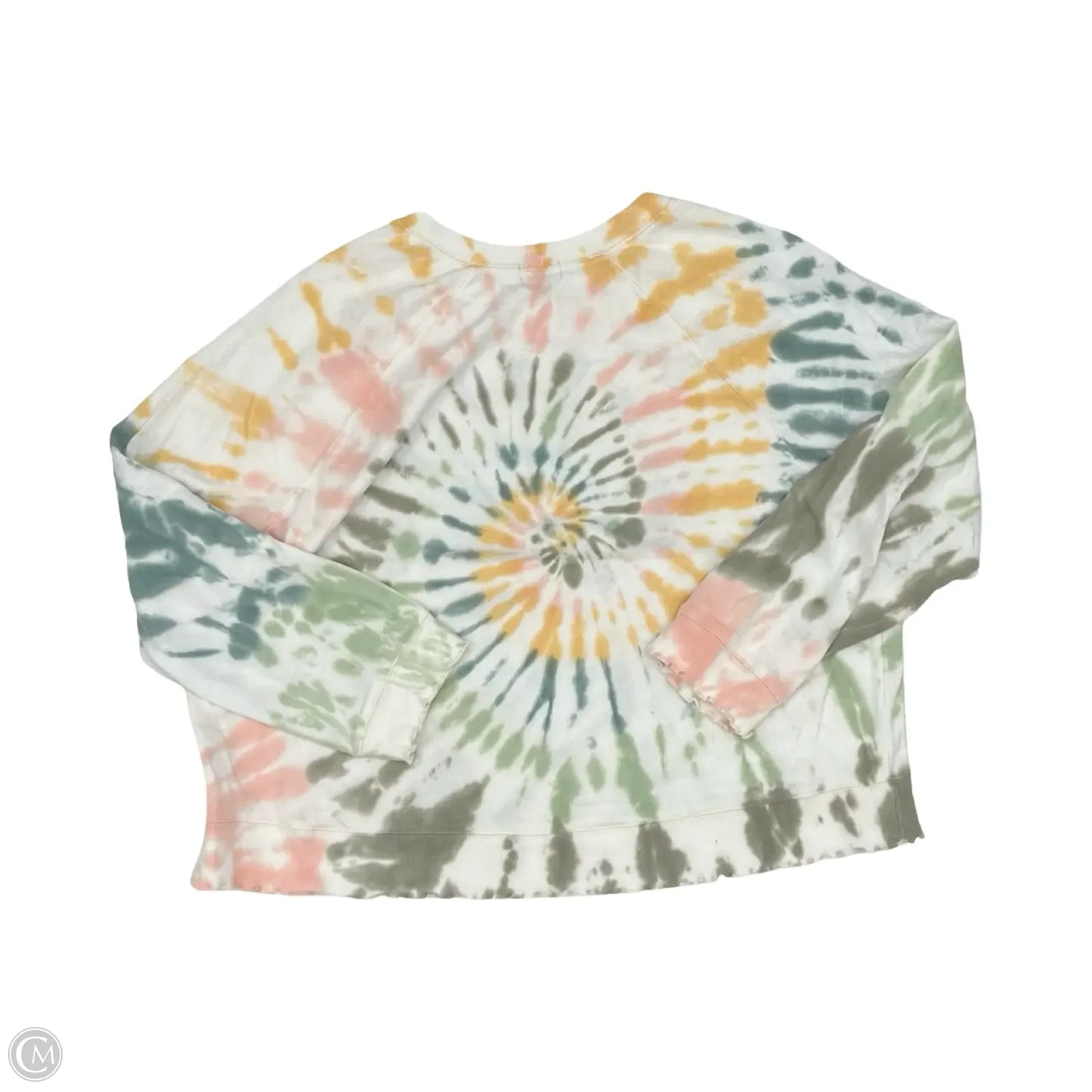 Top Long Sleeve By Originality In Tie Dye Print, Size: L