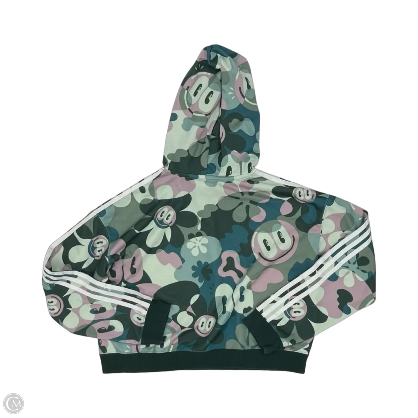 Athletic Sweatshirt Hoodie By Adidas In Green, Size: S