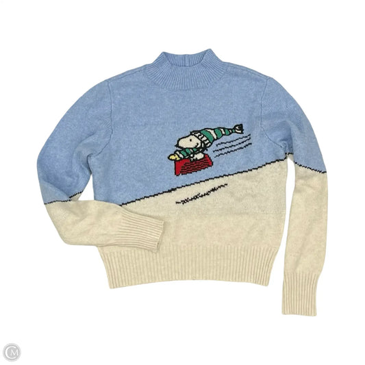 Sweater By American Eagle In Blue & Cream, Size: L