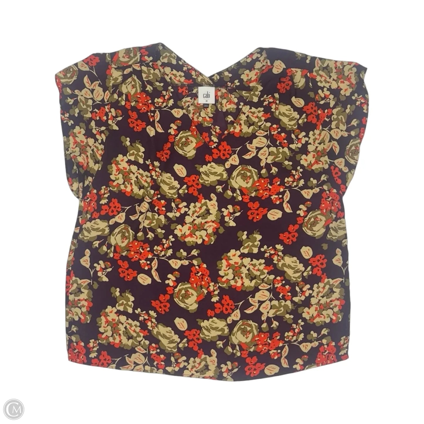 Blouse Short Sleeve By Cabi In Purple, Size: M