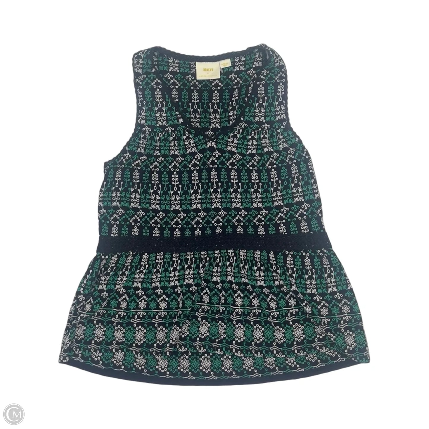 Blouse Sleeveless By Maeve In Blue & Green, Size: M