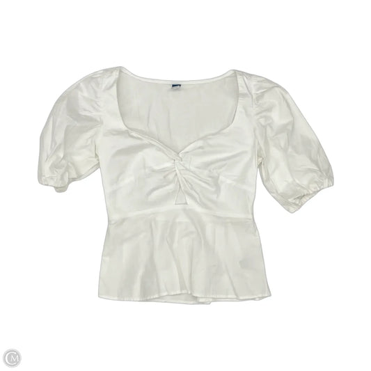 Blouse Short Sleeve By Old Navy In White, Size: S