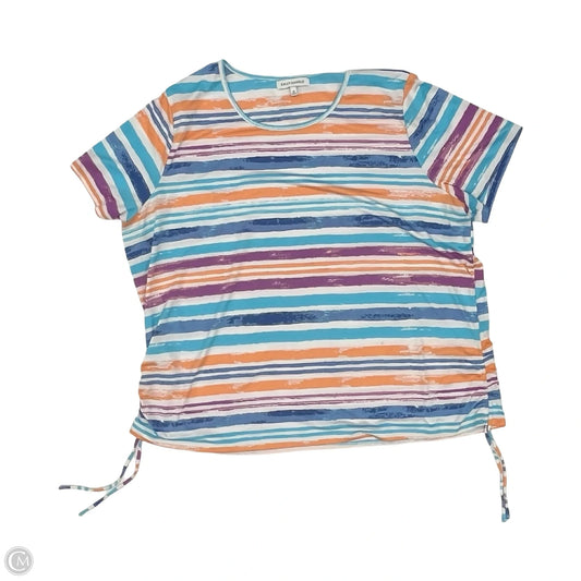 Top Short Sleeve By Emily Daniels In Striped Pattern, Size: 3x