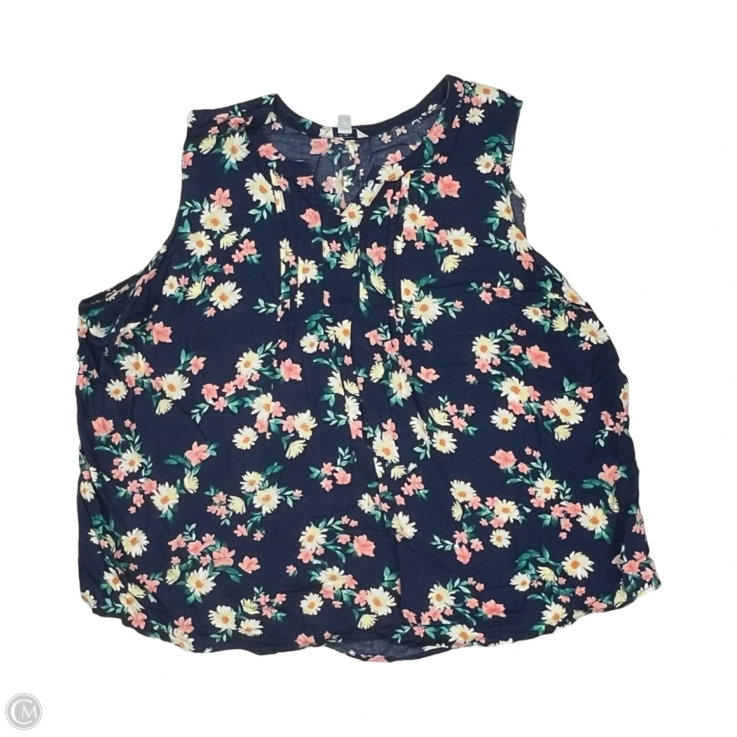 Top Sleeveless By Croft And Barrow In Blue, Size: 4x