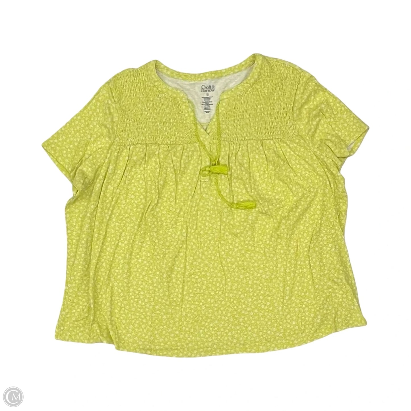 Top Short Sleeve By Croft And Barrow In Chartreuse, Size: 3x