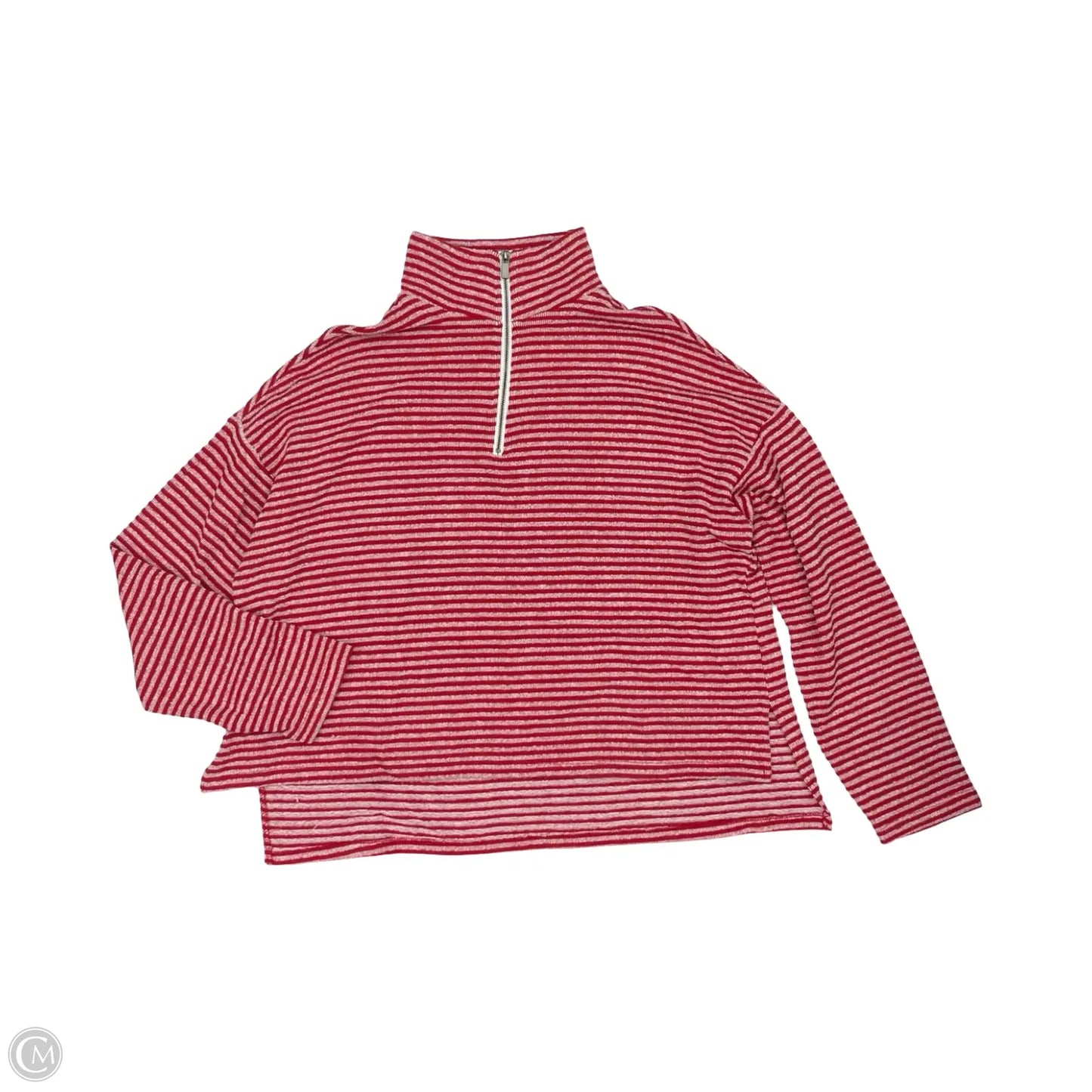 Top Long Sleeve By Clothes Mentor In Red & White, Size: M