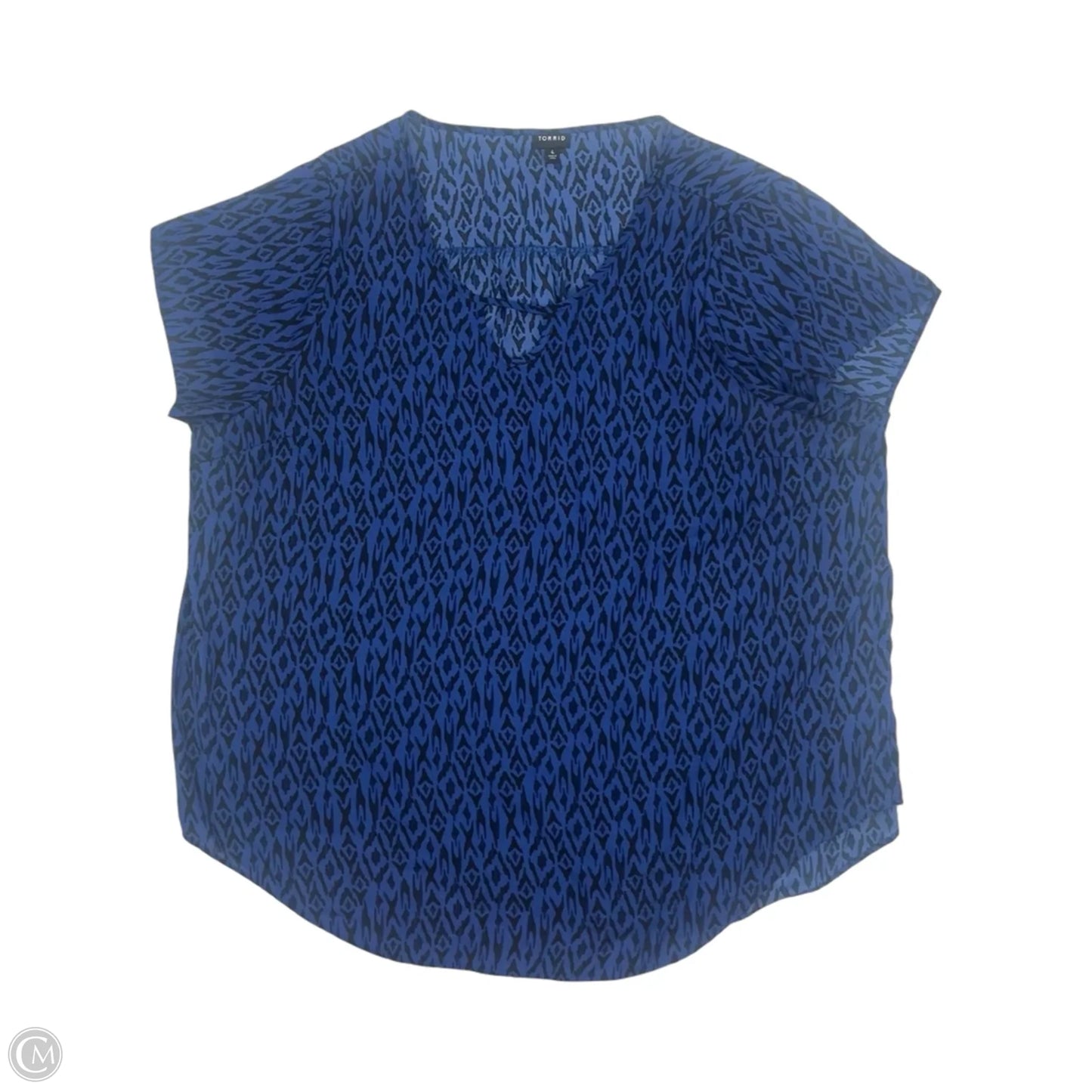 Blouse Short Sleeve By Torrid In Black & Blue, Size: 4x