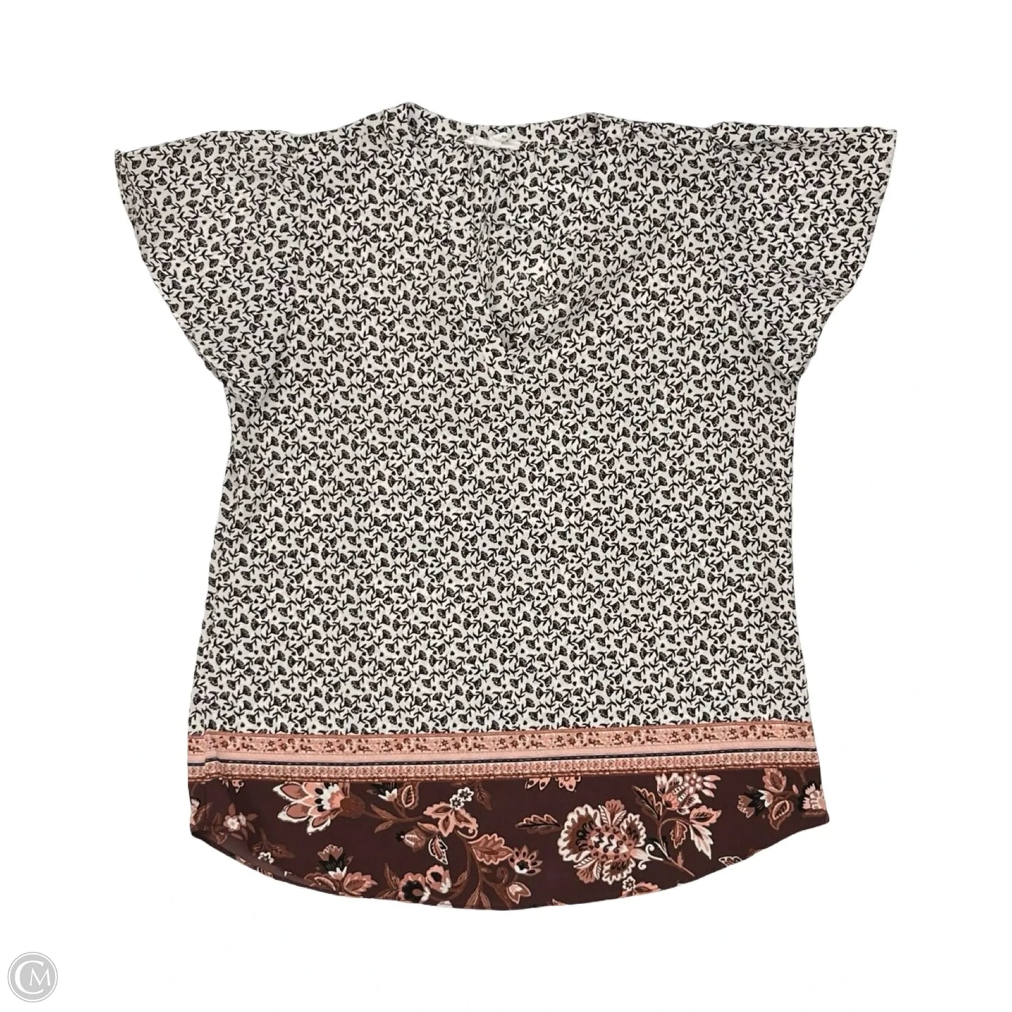 Blouse Short Sleeve By Maurices In Black & Pink, Size: S