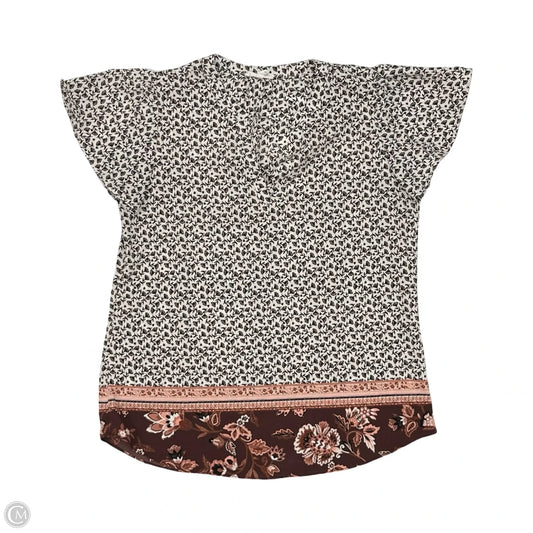 Blouse Short Sleeve By Maurices In Black & Pink, Size: S