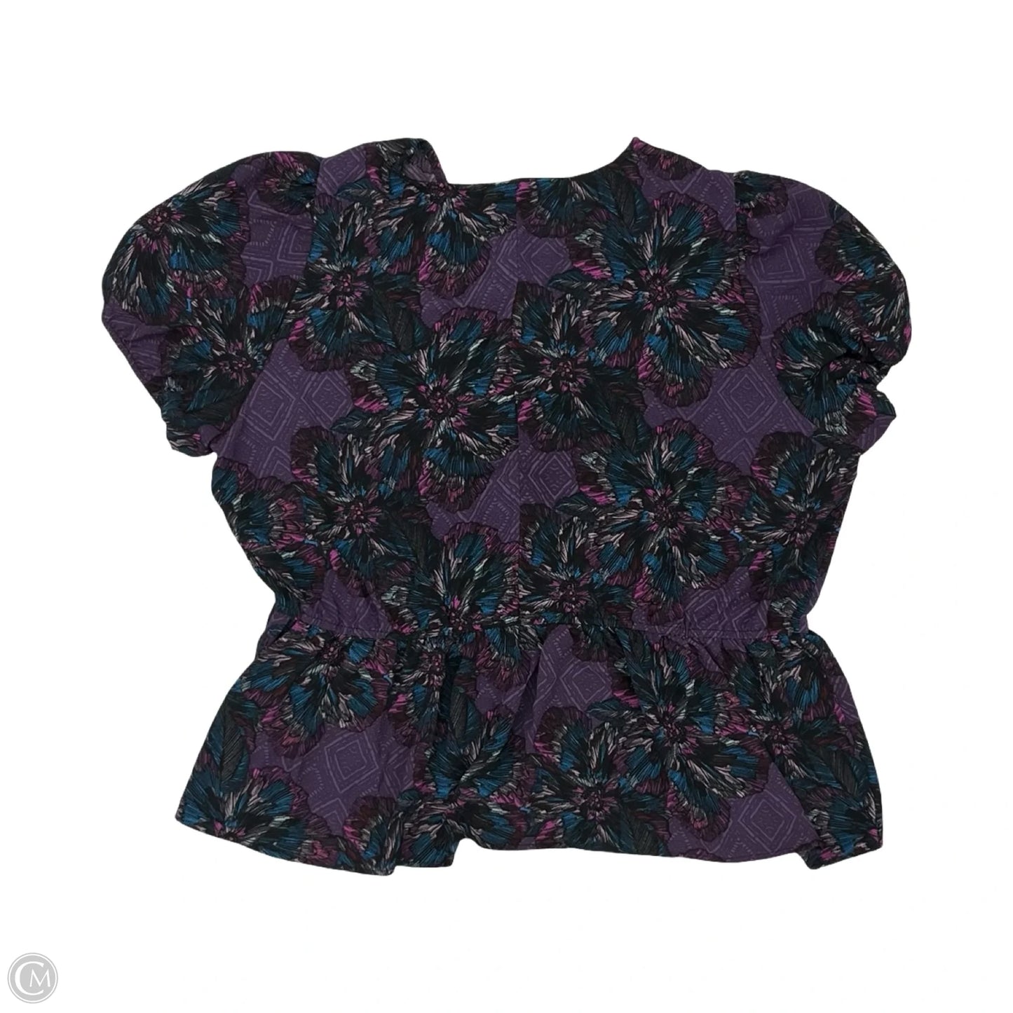 Blouse Short Sleeve By Lane Bryant In Black & Purple, Size: 3x