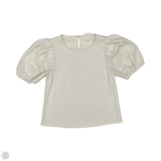 Blouse Short Sleeve By Elodie In Cream, Size: S