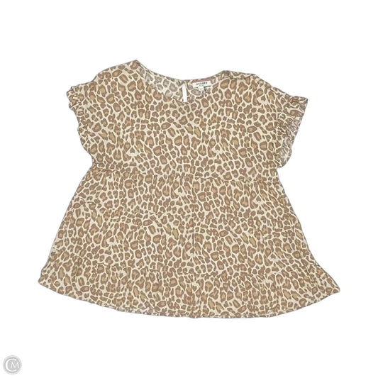 Top Short Sleeve By Andree By Unit In Animal Print, Size: L