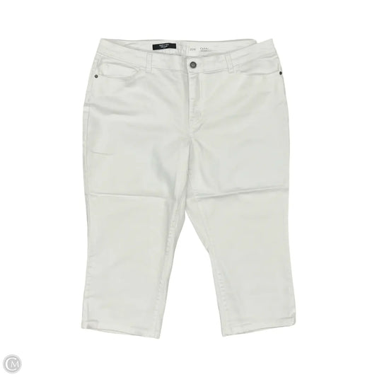 Jeans Cropped By Simply Vera In White Denim, Size: 20w
