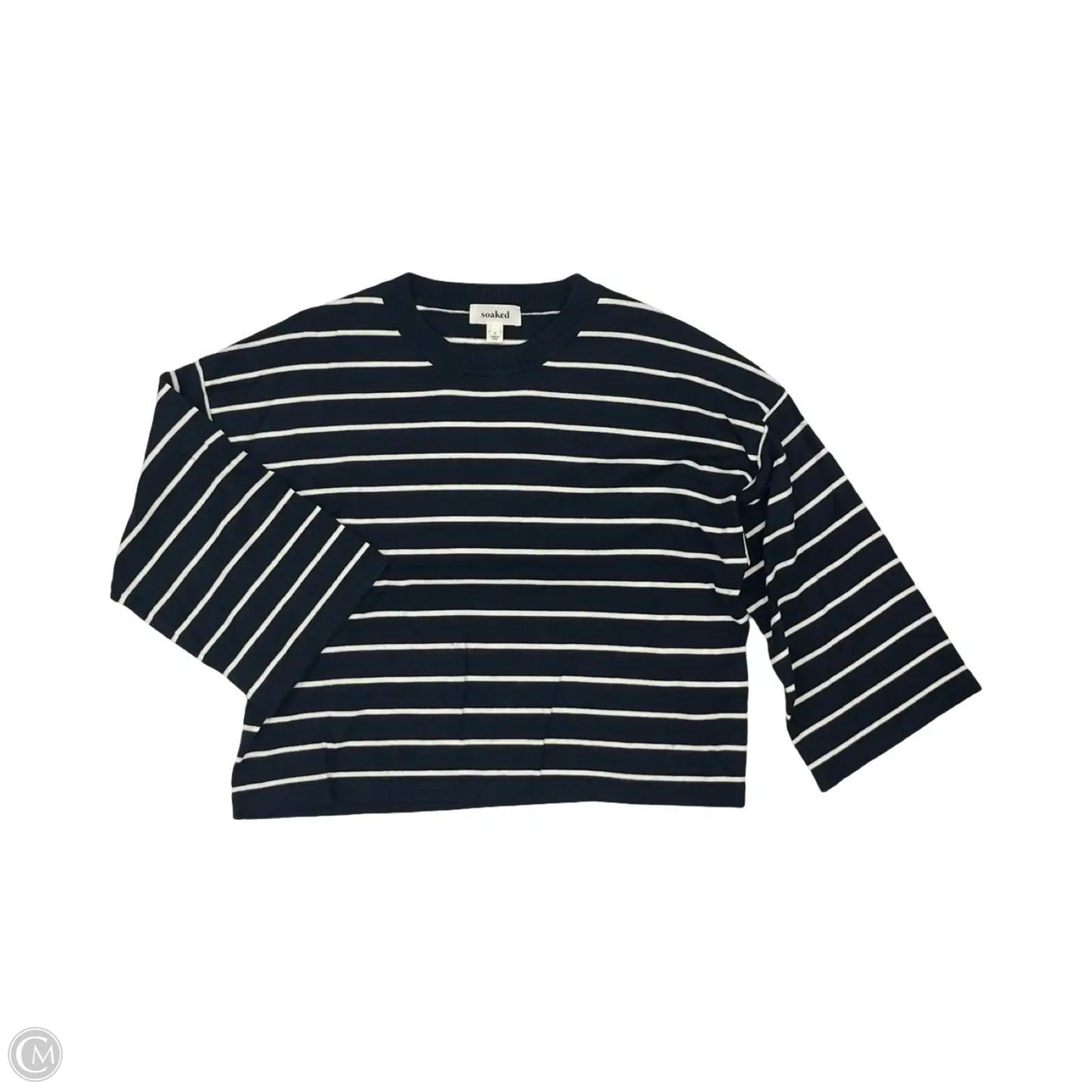 Top Long Sleeve By Clothes Mentor In Blue & White, Size: S