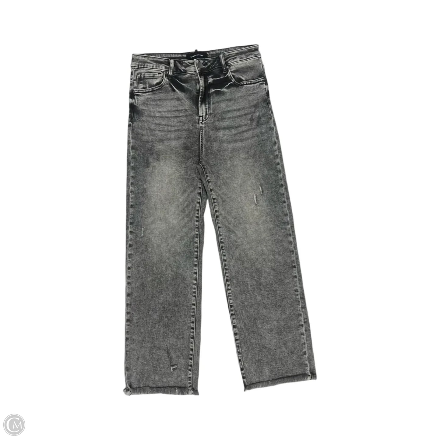 Jeans Wide Leg By Risen In Black Denim, Size: 8