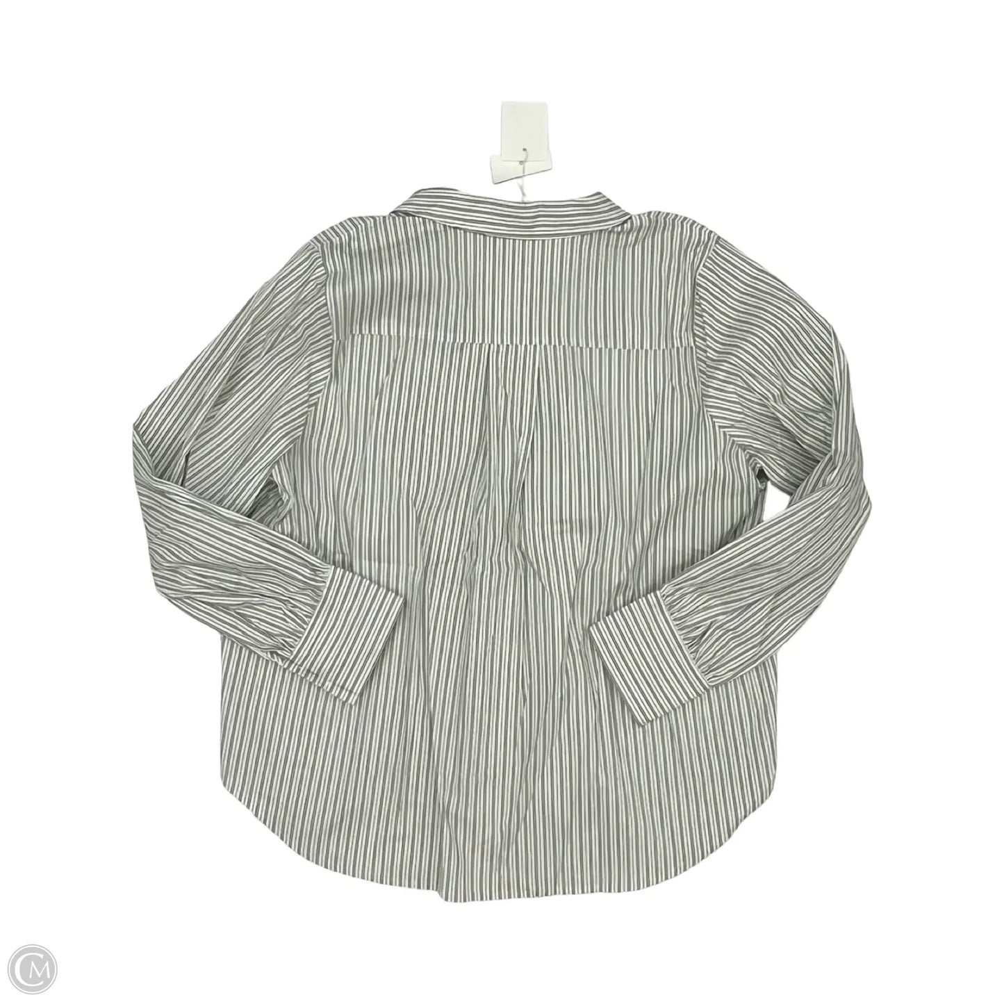 Blouse Long Sleeve By Cmc In Green & White, Size: Xl
